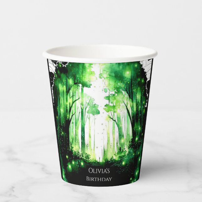 Magical Whimsy Woodland Birthday Paper Cups (Front)