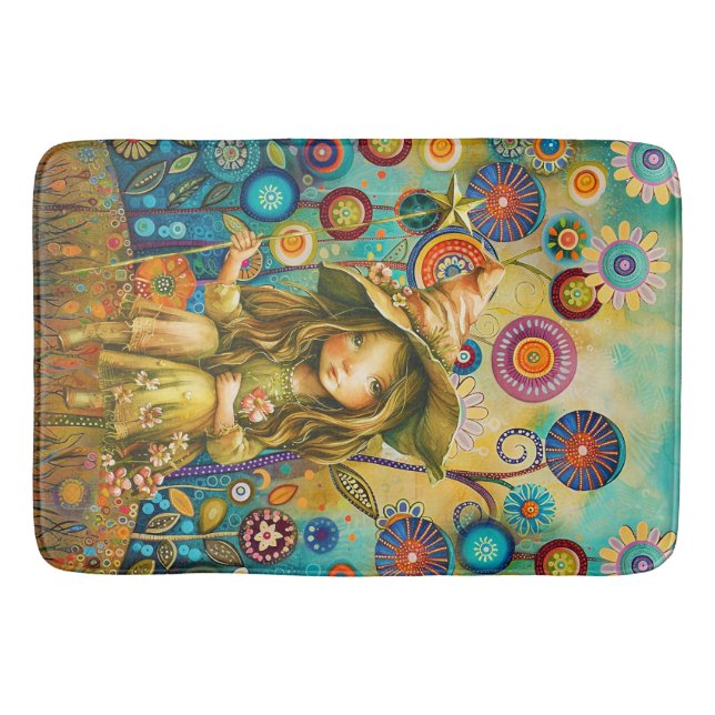 Magical Whispers Amongst The Flowers Bath Mat (Front)