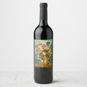 Magical Whispers Amongst The Flowers Wine Label