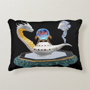 Magical White Ceramic Dragon Lamp Decorative Cushion