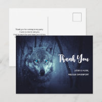 Magical Wild Wolf with Amazing Blue Eyes Thank You