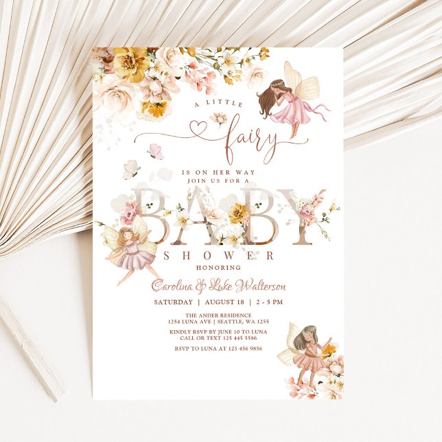 Magical Wildflower Garden Fairy Floral Baby Shower Invitation (Creator Uploaded)