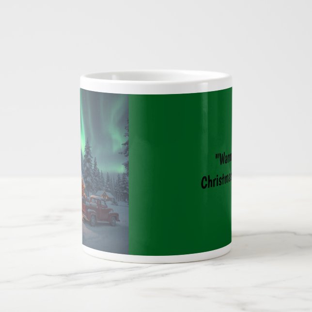 Magical Winter Cabin Christmas Large Coffee Mug (Front)