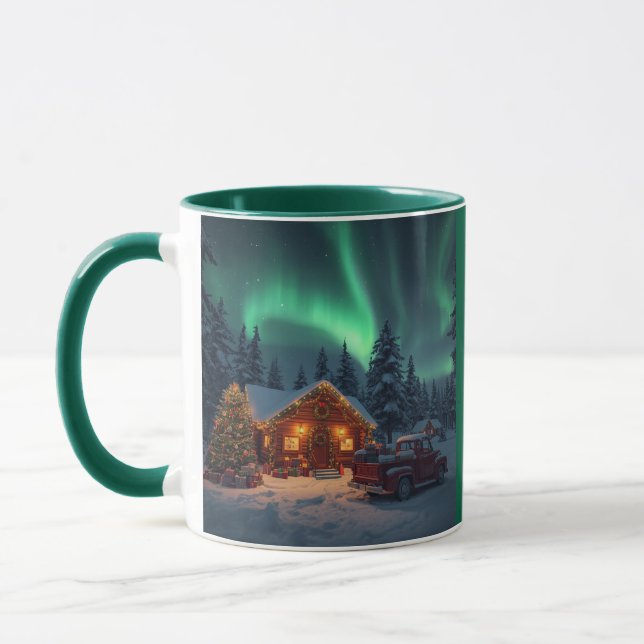 Magical Winter Cabin Christmas Mug (Left)