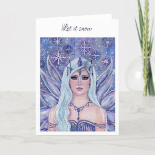 Magical winter fairy by Renee Lavoie Holiday Card