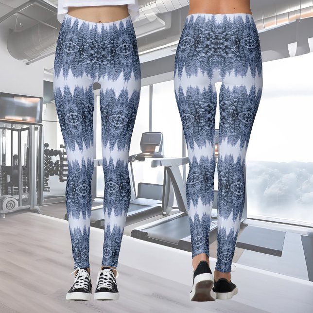 Magical winter forest - blue, cool winter  leggings (Creator Uploaded)