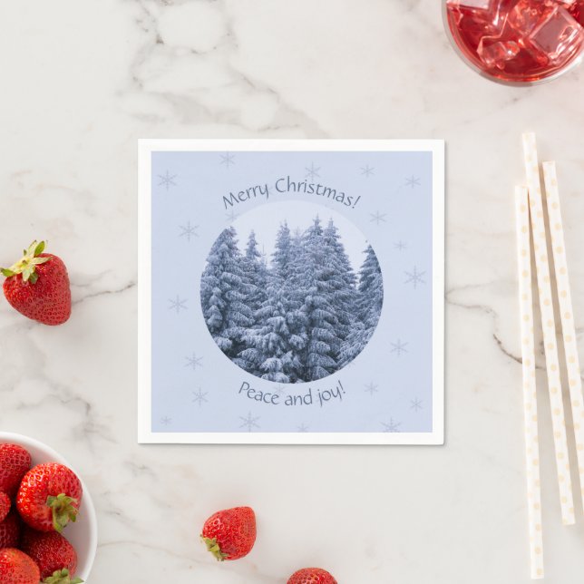Magical winter forest - christmas party napkin (Insitu)