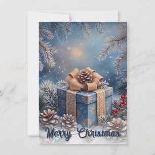 Magical Winter Merry Christmas Gift Scene