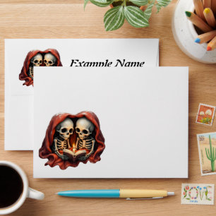 Magical winter moments, two skeletons envelope