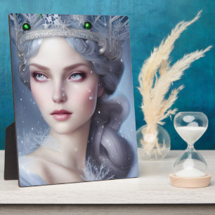 Magical Winter Queen Portrait  Tabletop Plaque