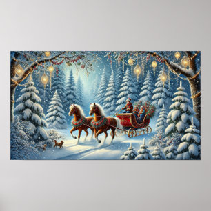 Magical Winter Sleigh Ride Poster