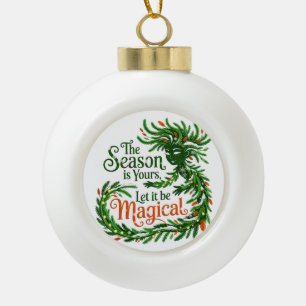 Magical Winter Spirit Forest Queen Christmas Ornam Ceramic Ball Christmas Ornament