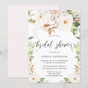 Magical Winter Spring Floral Elegant Bridal Shower Invitation