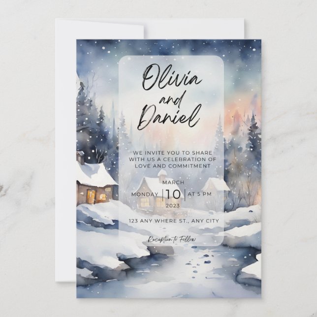 Magical Winter Wedding Invitations (Front)