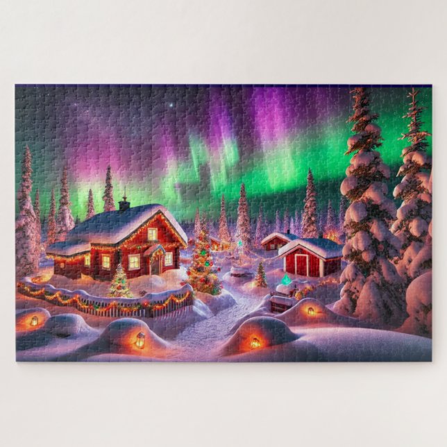Magical Winter Wonderland: Santa's Village Jigsaw Puzzle (Horizontal)