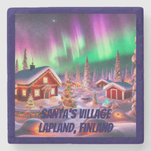 Magical Winter Wonderland: Santa's Village Stone Coaster