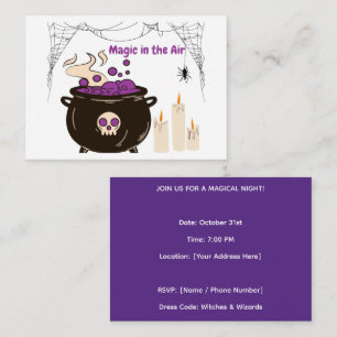 Magical Witch Cauldron Halloween Party Invitation
