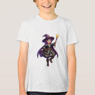 Magical Witch Delivering Gifts Halloween Fantasy Tri-Blend Shirt
