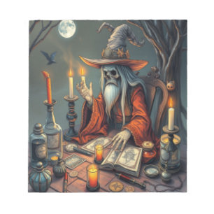 Magical witch man notepad