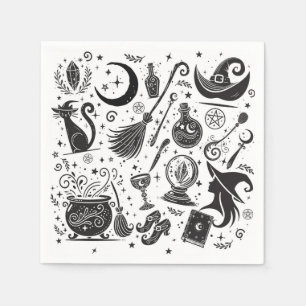 Magical Witch Whimsical Wiccan Pagan Party Napkin