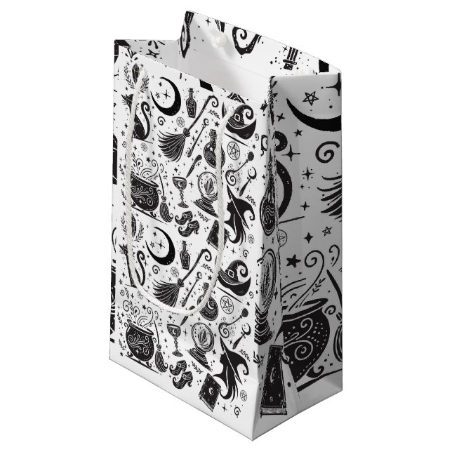 Magical Witch Whimsical Wiccan Pagan Party Small Gift Bag (Front Angled)