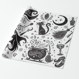 Magical Witch Whimsical Wiccan Pagan Party Wrapping Paper
