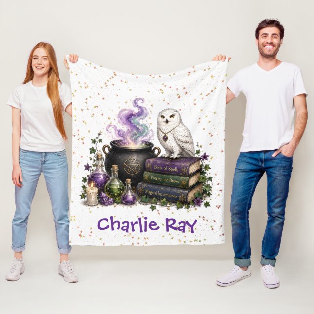 Magical Witches & Wizard Birthday Party Fleece Blanket (In Situ)
