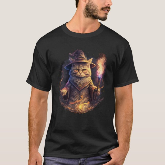 Magical Wizard Cat Fantasy Kitten  2 T-Shirt (Front)