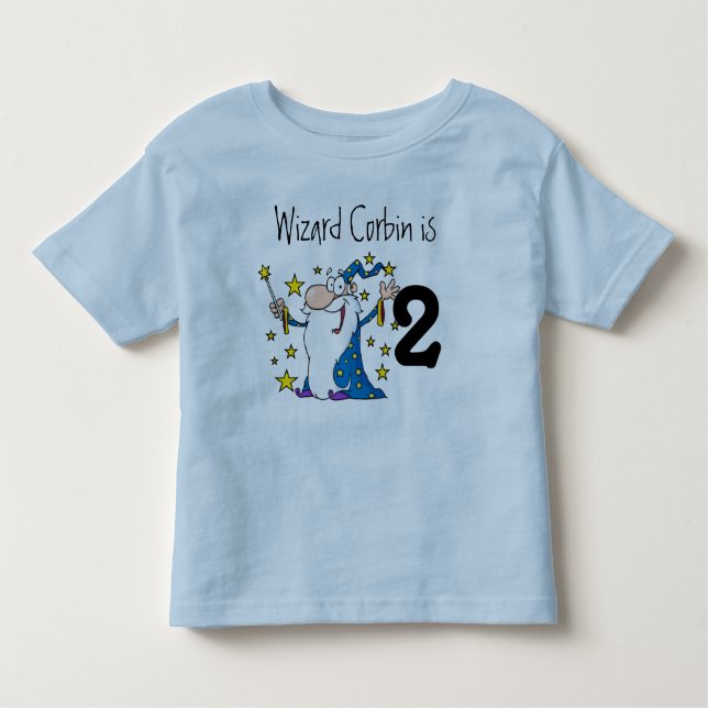 Magical Wizard Customisable Birthday T-shirt (Front)