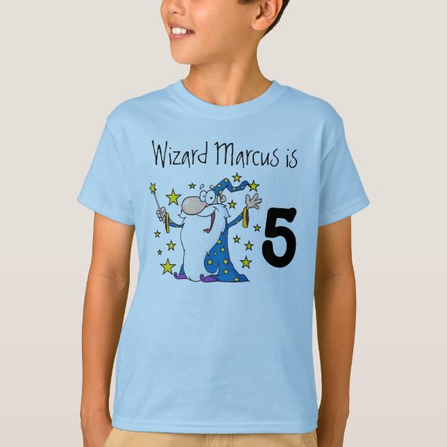 Magical Wizard Customisable Birthday T-shirt (Front)