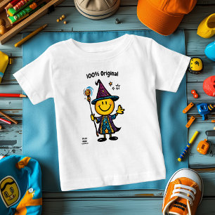 Magical Wizard Emoji – Fun and Colourful Full-Body Baby T-Shirt