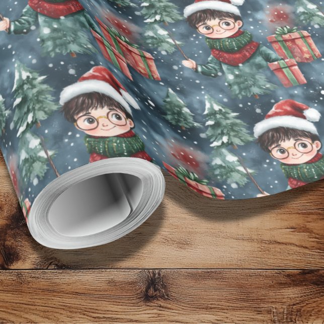 Magical Wizard Holiday Wrapping Paper (Christmas Wizard Wrapping Paper )