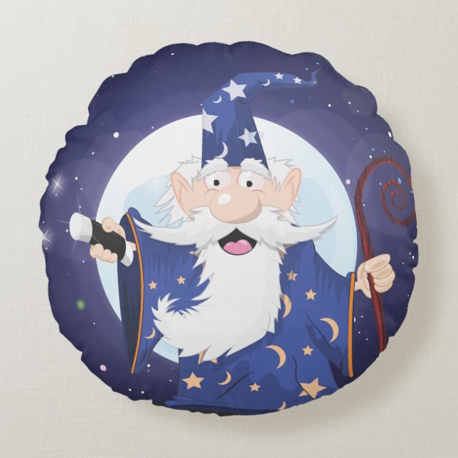 Magical Wizard Round Cushion (Front)