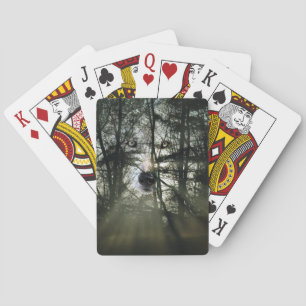 Magical wolf playing cards