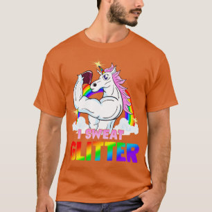 Magical Workout Unicorn I Sweat Glitter Gym Exerci T-Shirt