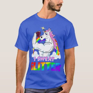 Magical Workout Unicorn I Sweat Glitter Gym Exerci T-Shirt