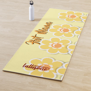 Magical yellow background name Personalised  Yoga Mat