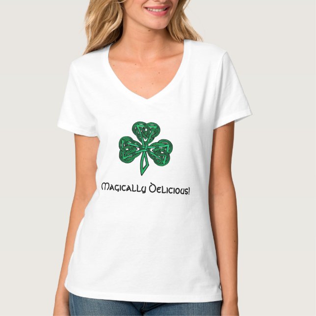 Magically Delicious! Shamrock St. Patrick's Day T T-Shirt (Front)