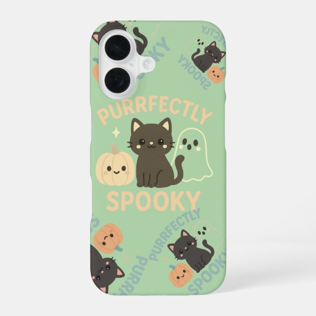 Magically Kind & Spookily Sweet – Cute Pastel Hall iPhone 16 Case (Back)