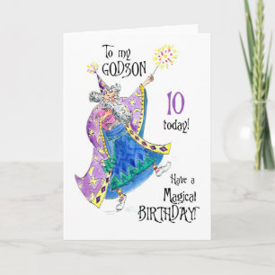 Magician 10th Birthday Card for a Godson