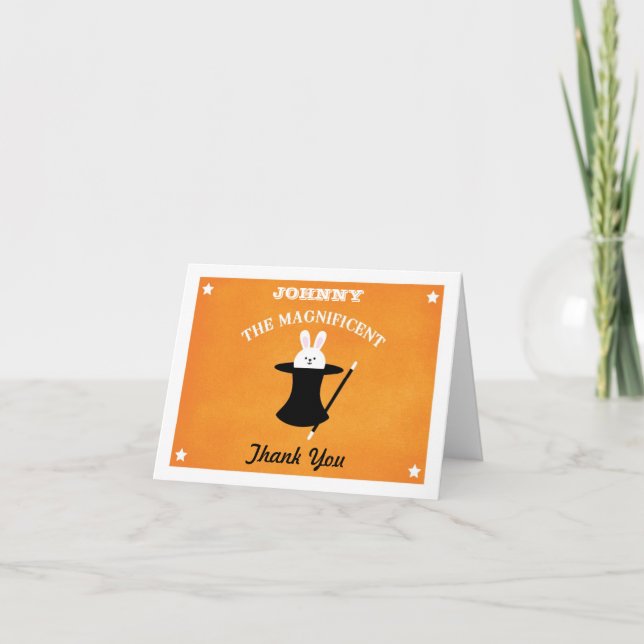 Magician Birthday Party Thank You Card (Front)