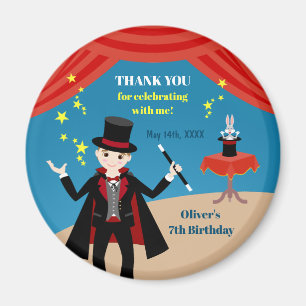 Magician Boy Show Birthday Party Magnet