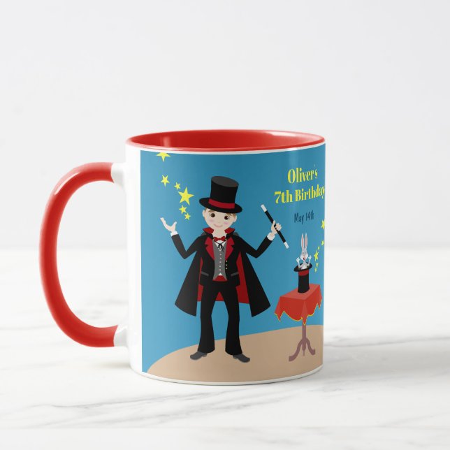 Magician Boy Show Birthday Party Mug (Left)