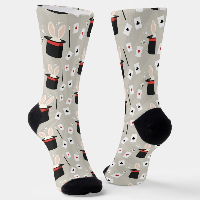  Magician Bunny Top Hat Wand Socks (Angled)