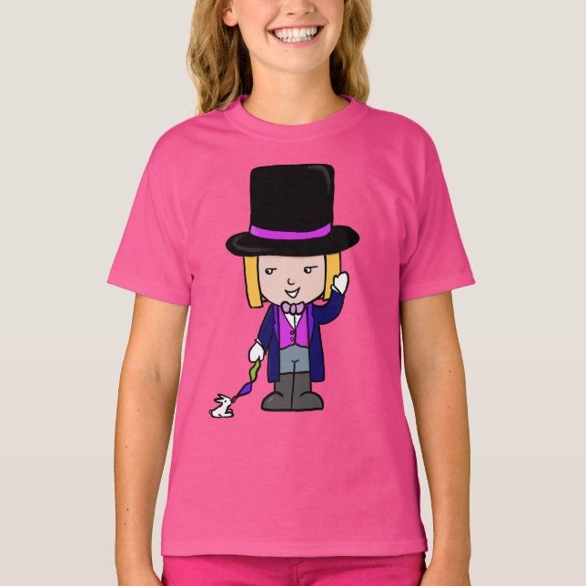 Magician Cartoon Character Design T-Shirt (Front)