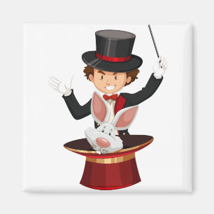Magician cartoon character magnet