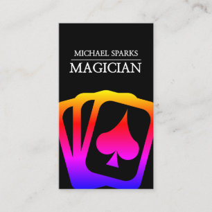 Magician, Casino, Poker, Dealer, Entertainment, Business Card