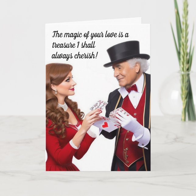 Magician Dad and Daughter (1) - Father's Day Holiday Card (Front)