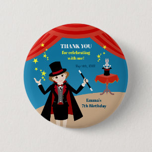 Magician Girl Show Birthday Party 6 Cm Round Badge