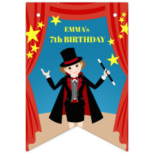 Magician Girl Show Birthday Party Bunting